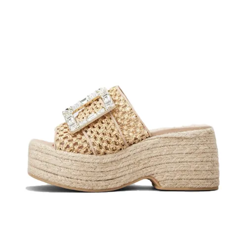Roger Vivier Slip Resistant Slide Slippers Women's Light Umber