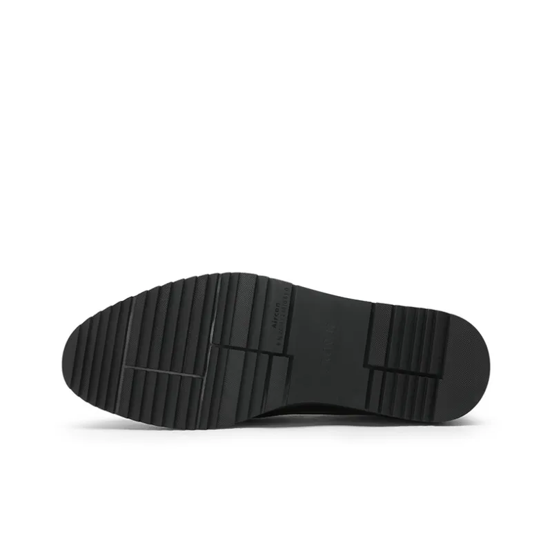 CROWN Dress Shoes Men's Black One Yard Larger-4