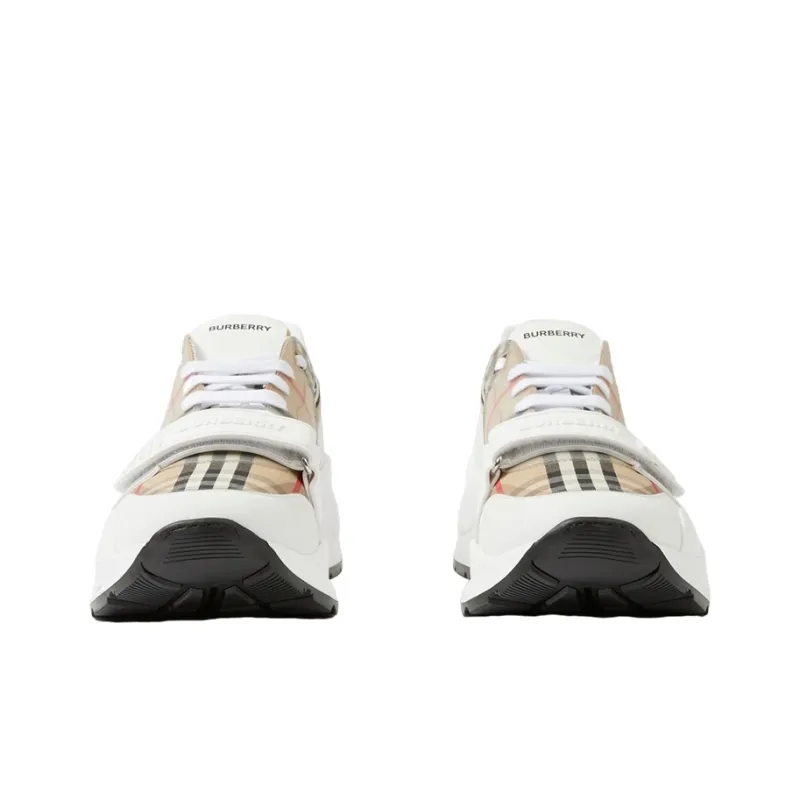 Burberry Check And Leather Sneaker White Clear Check-2