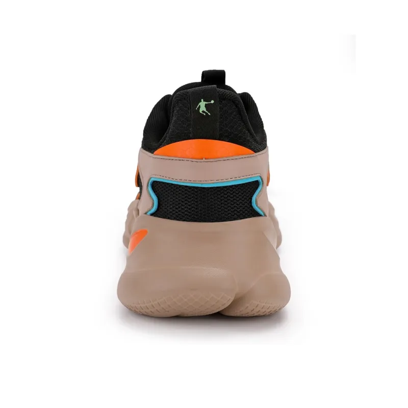 QIAODAN Anti Slip Wear Resistant Low Top Running Shoes Men's Sand Umber Black-4