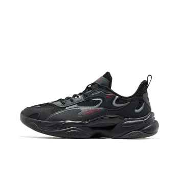 Erke Cushioning Anti Slip And Wear Resistant Low Top Running Shoes Men's Black