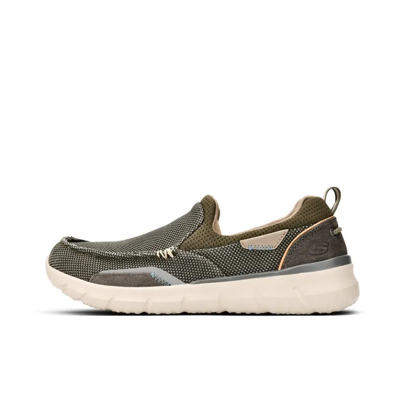 Skechers Slip Resistant Low Top Casual Shoes Men's Olive Green-0