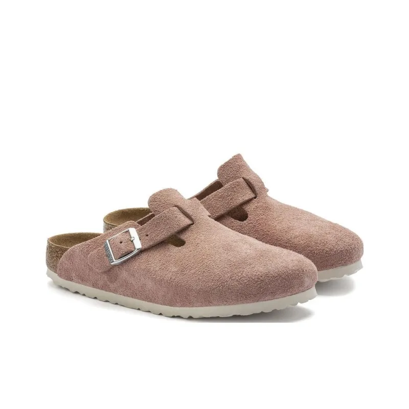 Birkenstock Boston Soft Footbed Suede Leather Sandals 'Pink Clay' Women's-2
