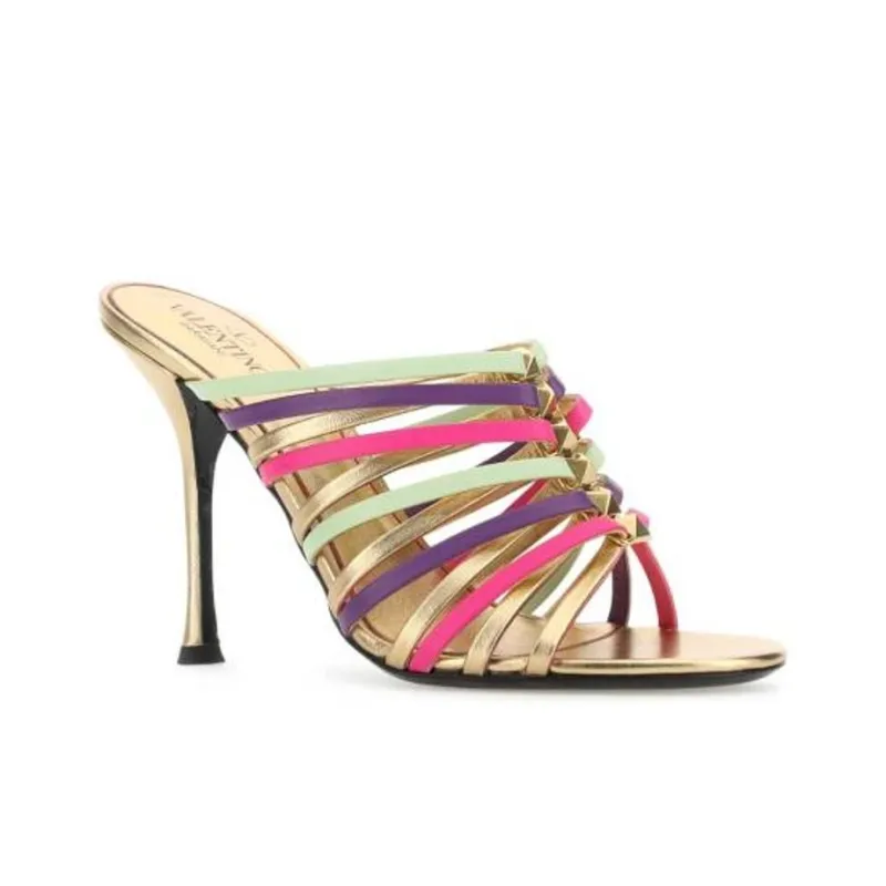 Valentino Garavani Rockstud Open Toe Stiletto Mules Women's-2