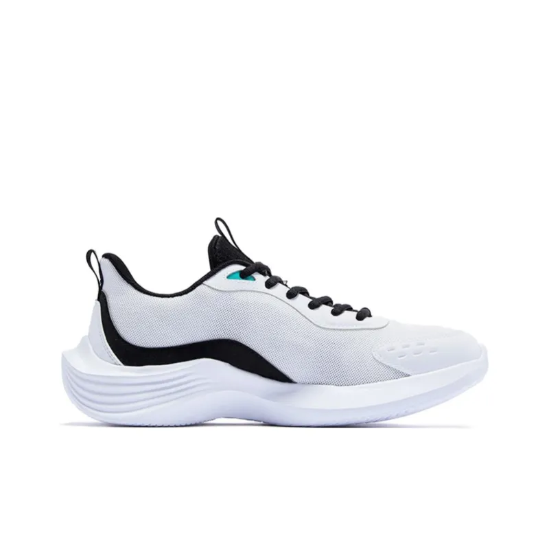 QIAODAN Anti Slip Wear Resistant Breathable Lightweight Low Top Sprint Running Shoes Men's White Black-1