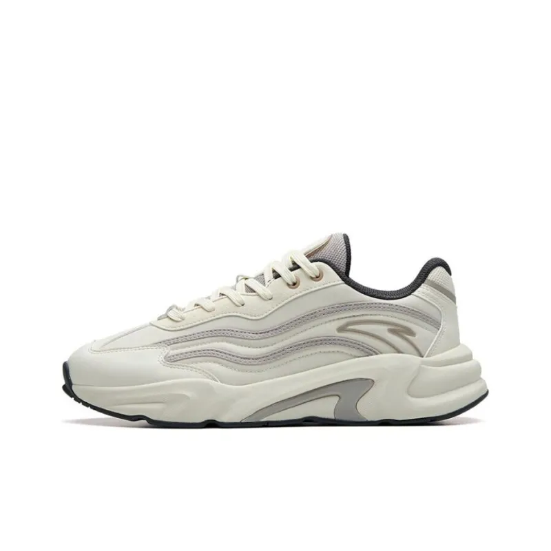 Anta Cushioned Slip-Resistant Low-Top Sports Casual Shoes Men's White Gray-0