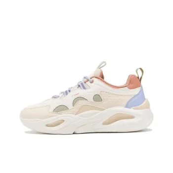XTEP Mibian Durable Breathable Low-Top Sports Casual Shoes Women's Sail White Ivory Powder