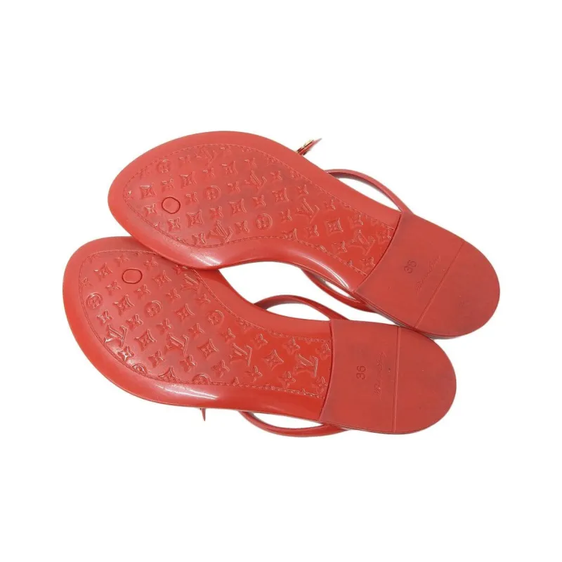 LOUIS VUITTON Slip-Resistant Flip Flops Women's Red-4