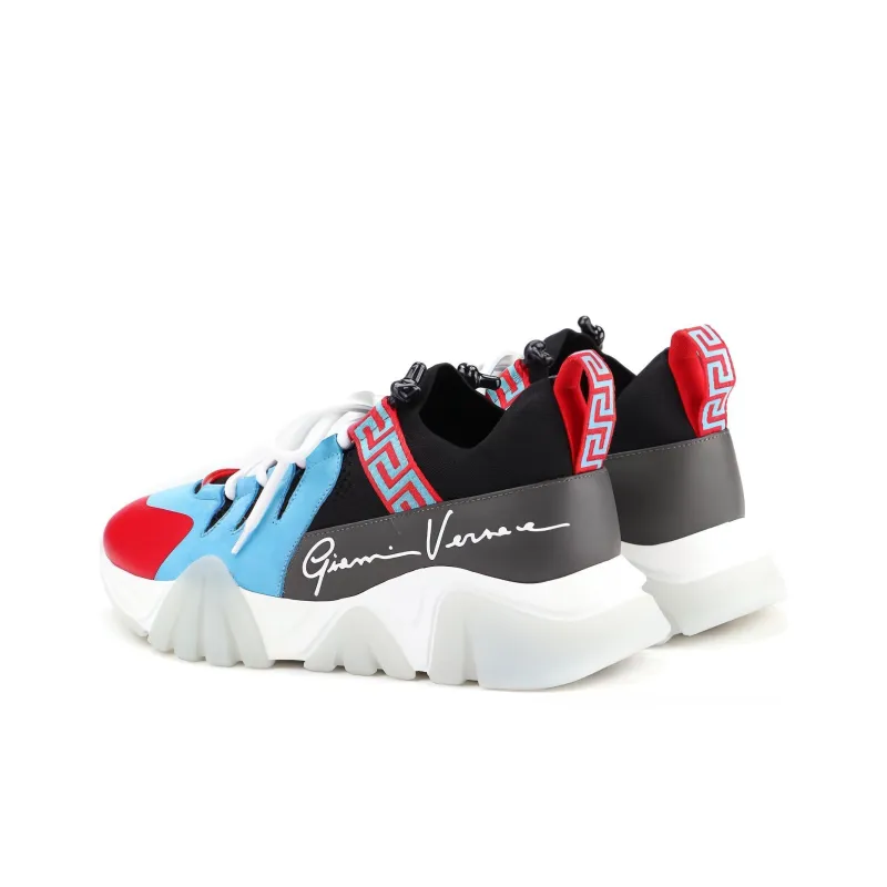 VERSACE Squalo Knit Trainer 'Blue Red'-3