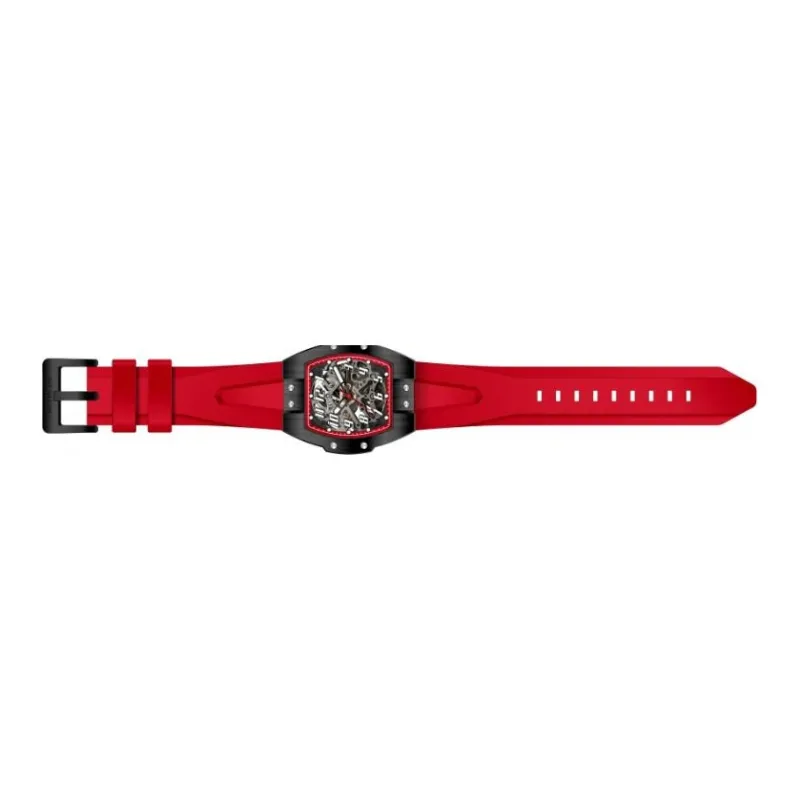 INVICTA JM Correa Collection Wrist Watch Automatic Mechanical Movement Silicone Strap 44mm Black Dial Men's Watches-2
