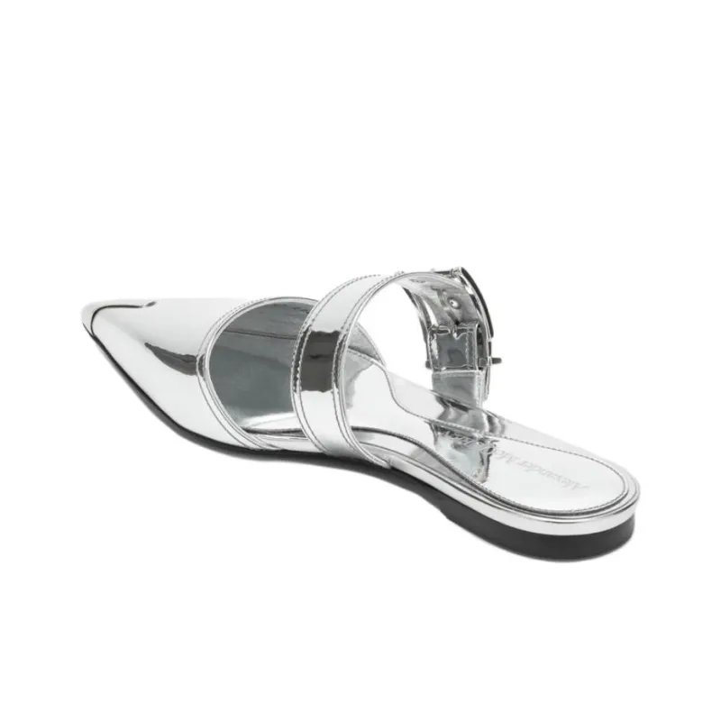 Alexander McQueen Punk Flat Leather Mules-4