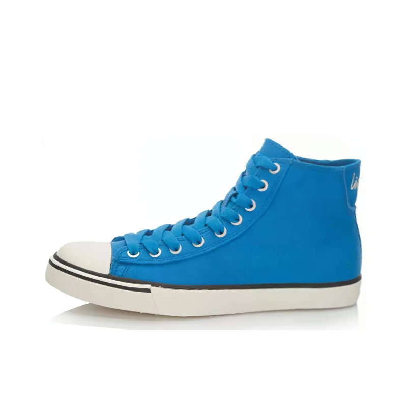LiNing High Top Skateboard Shoes Men's Blue White-0