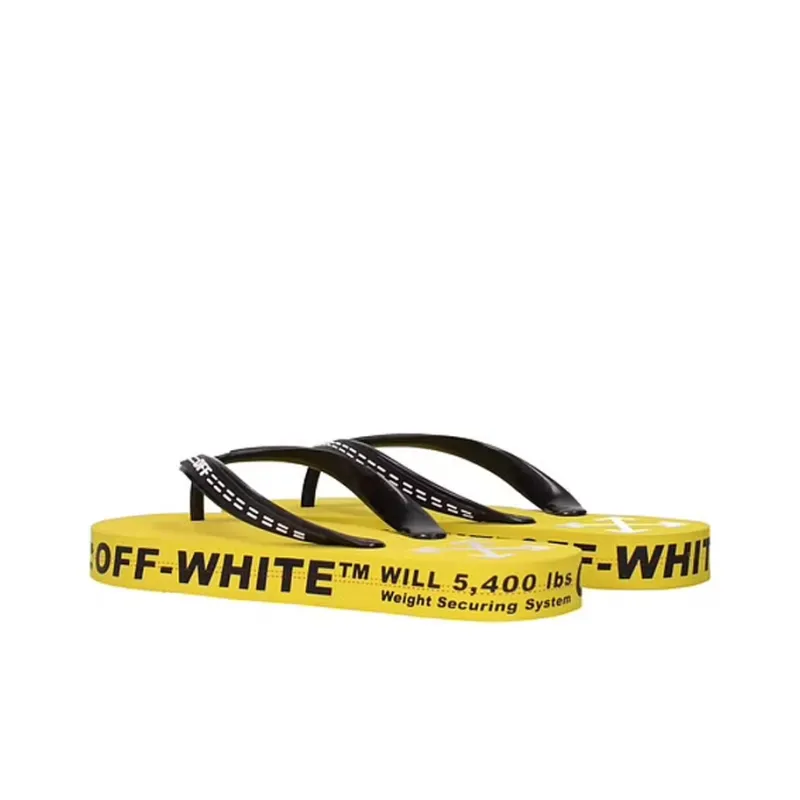 OFF-WHITE Slip-Resistant Flip Flops Men's Yellow-3