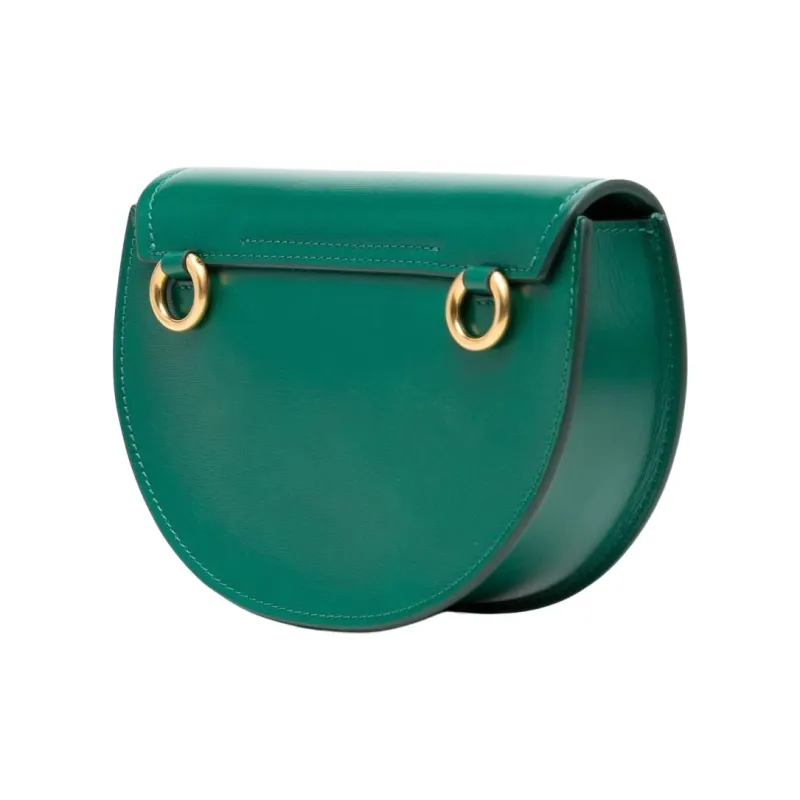 Chloe Marcie Smooth Calf Leather Shoulder Bag Crossbody Bag Women's Amber Green-1