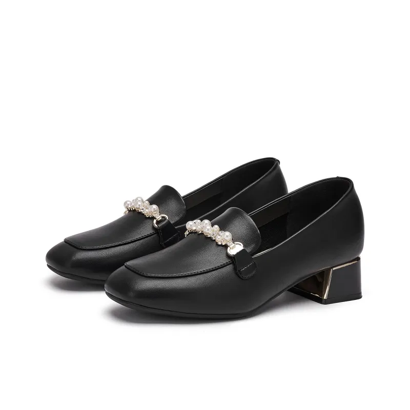 GEMEIQ Loafers Women's Low Top Black/Ecru-1
