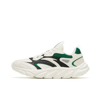 Anta Cushioned Anti Slip Wear Resistant Breathable Lightweight Low Top Running Shoes Men's Ivory White