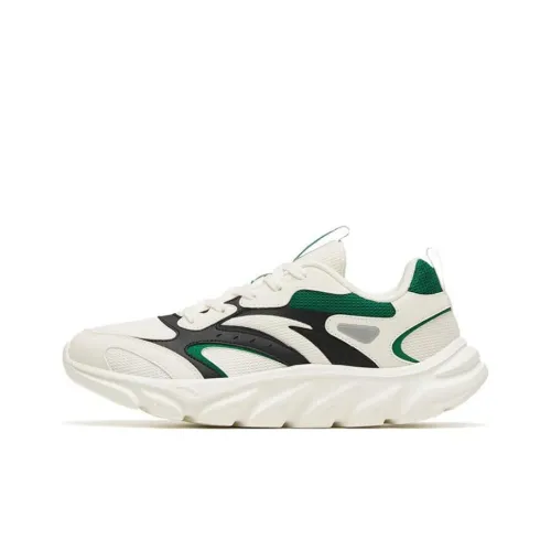 Anta Cushioned Anti Slip Wear Resistant Breathable Lightweight Low Top Running Shoes Men's Ivory White