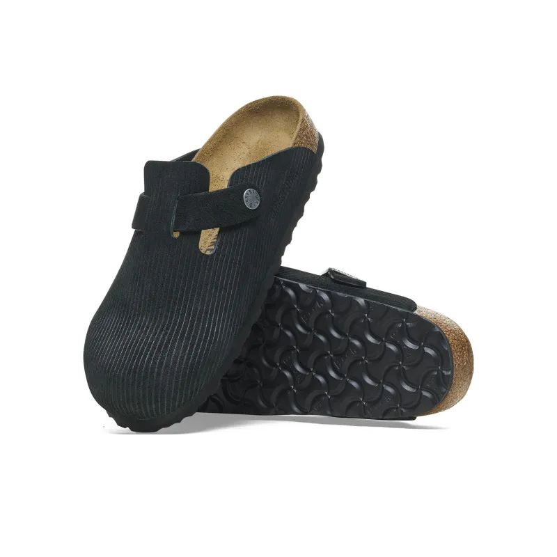 Birkenstock Boston Embossed Corduroy Suede Black-4
