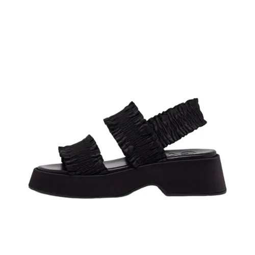 GANNI Smocked-strap Flatform Sandals