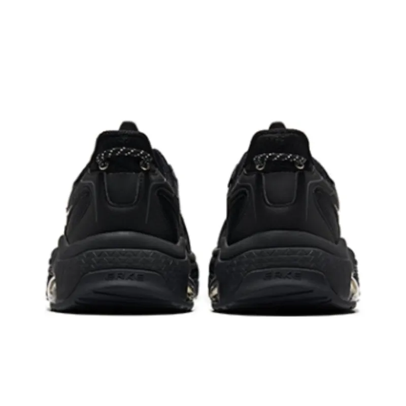 Erke Shock Absorbers With Slip Resistant And Abrasion Resistant Properties Low Top Running Shoes Men's Black-4