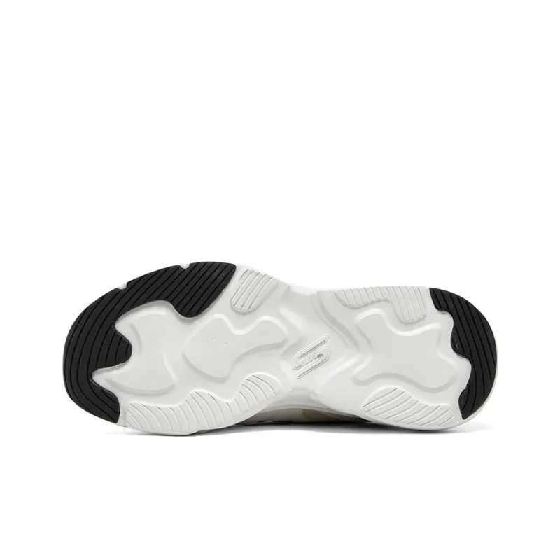 Skechers Treading Waves Anti Slip Wear Resistant Low Top Casual Shoes Women's White Black Beige-5