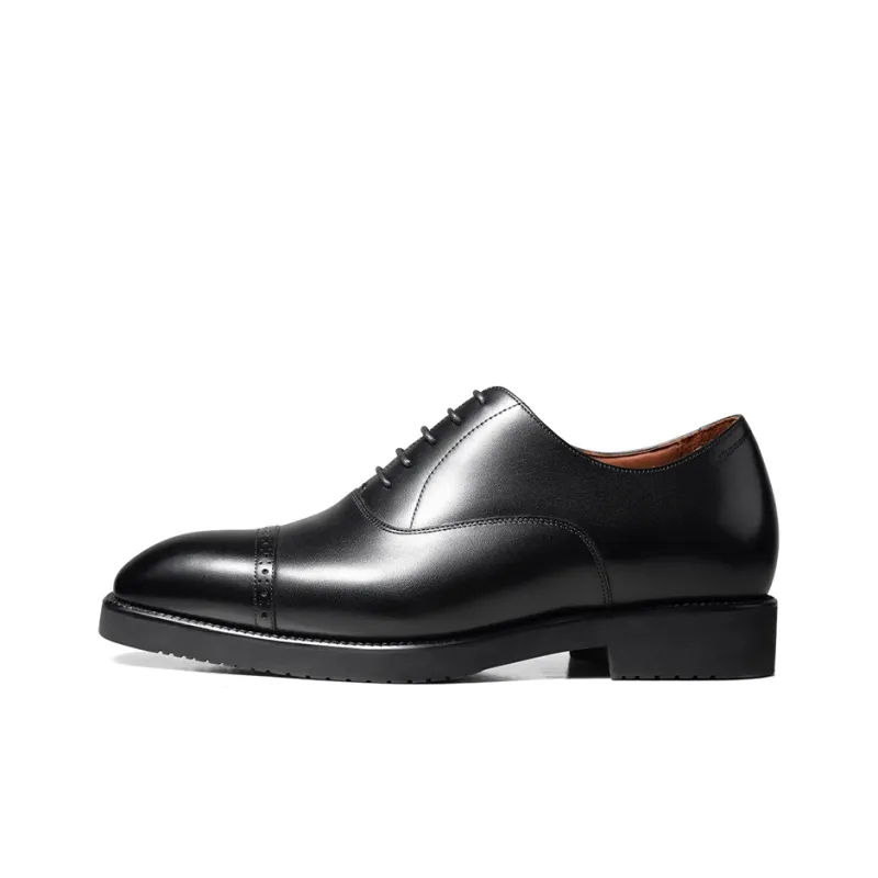 Zuti British Style Brogues Oxford Shoes Casual Shoes Men's Black-0