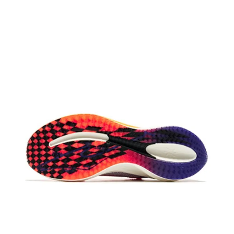 Erke Anti Slip And Wear Resistant Rebound Low Top Running Shoes Women's Orange Purple-4