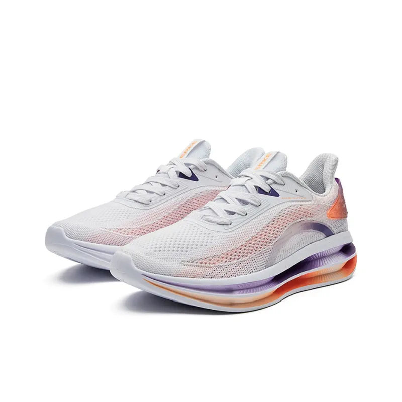 Erke Cushioning Anti Slip And Wear Resistant Low Top Running Shoes Men's White Orange-2
