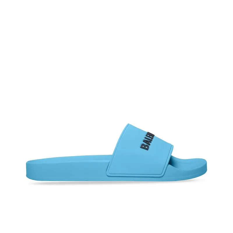 Balenciaga Pool Slides 'Light Blue And Black Rubber'-1