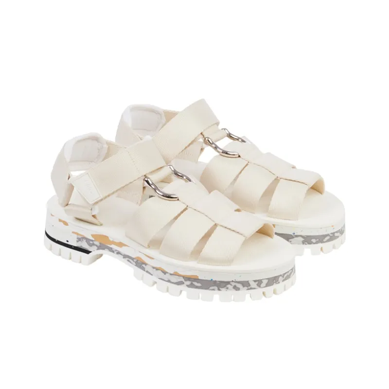 Chloe One Strap Sandals 4cm Women's White-2