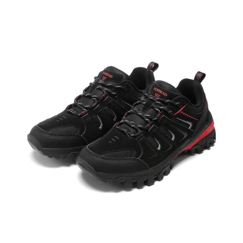 TOREAD Cushioning Anti-Slip And Wear-Resistant Low-Top Running Shoes Women's Black Rouge Red-2
