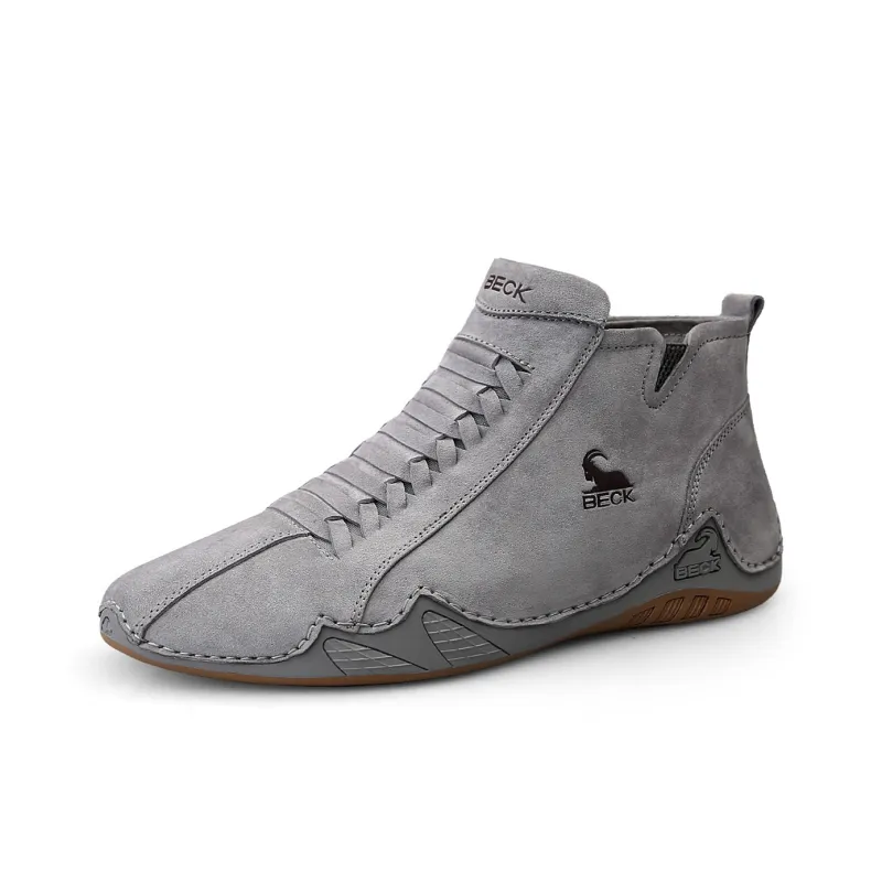 BECK Men's Casual Shoes Men Mid Top Gray, Beige-1