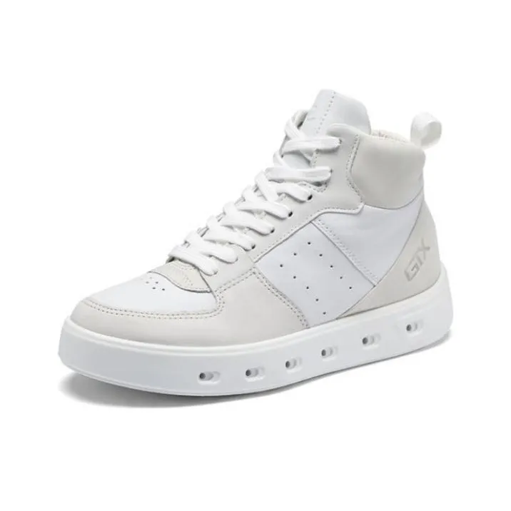 Ecco High Top Stylish Skateboarding Shoes Women's White-1
