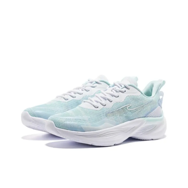 Erke Anti Slip Wear Resistant Low Top Casual Running Shoes Women's White Blue-1