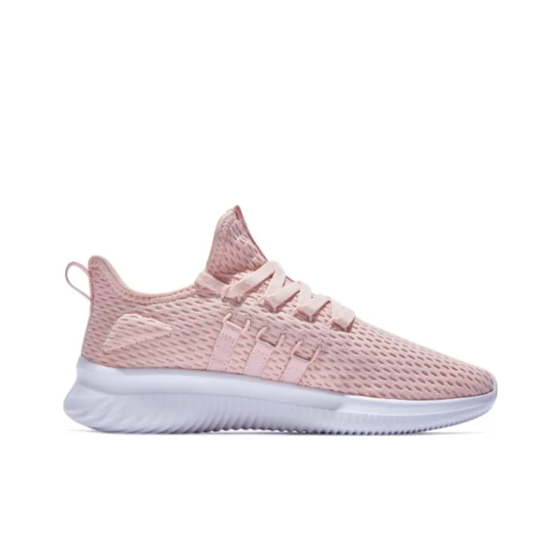 QIAODAN Anti Slip Wear Resistant Breathable Lightweight Low Top Running Shoes Women's White Pink-1