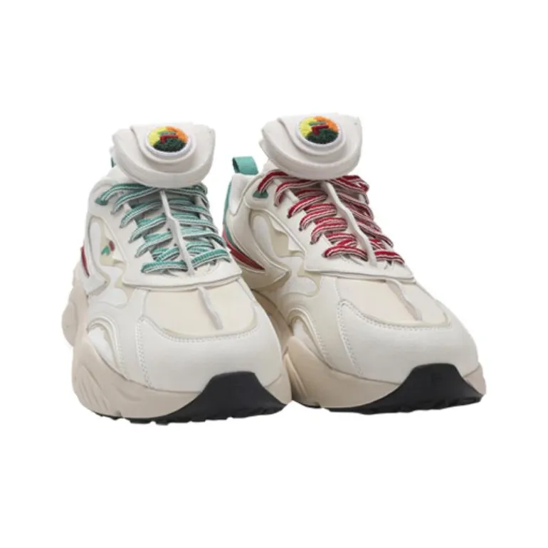 FILA FUSION Conch Good Luck Dumpling Anti Slip Wear Resistant Low Top Sports Casual Shoes White Gray Green-4