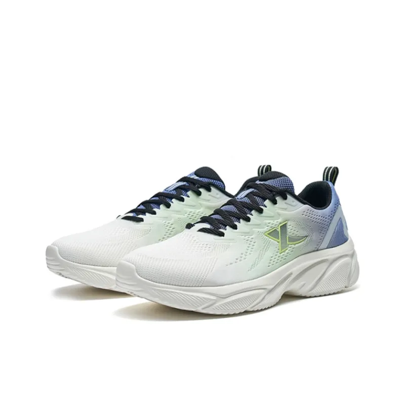 XTEP Anti-Slip And Wear-Resistant Breathable Low-Top Running Shoes Men's White Blue Green-1