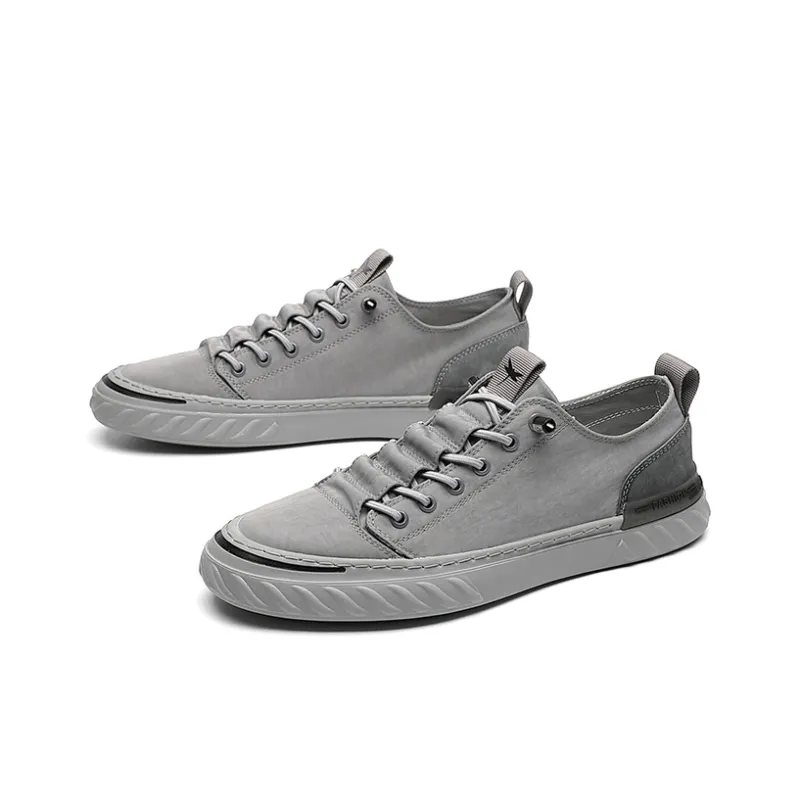 RED DRAGONFLY Skateboard Shoes Men Low Top Gray/Army Green/Apricot-2