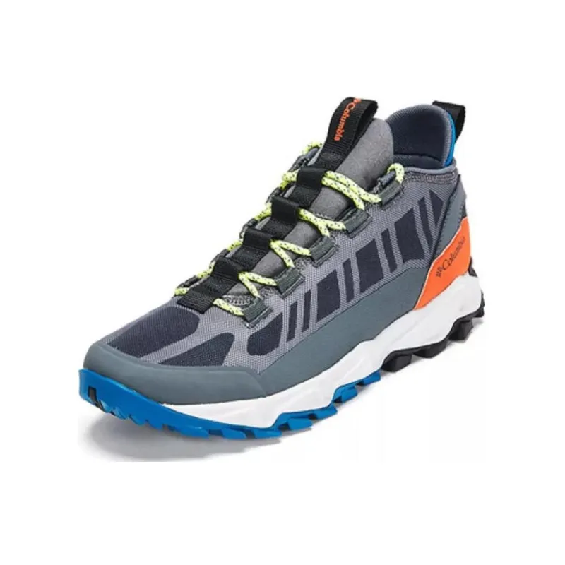 Columbia Flow Borough Cushioning Anti-Slip And Wear-Resistant Mid-Top Outdoor Shoes Gray Blue Orange-1