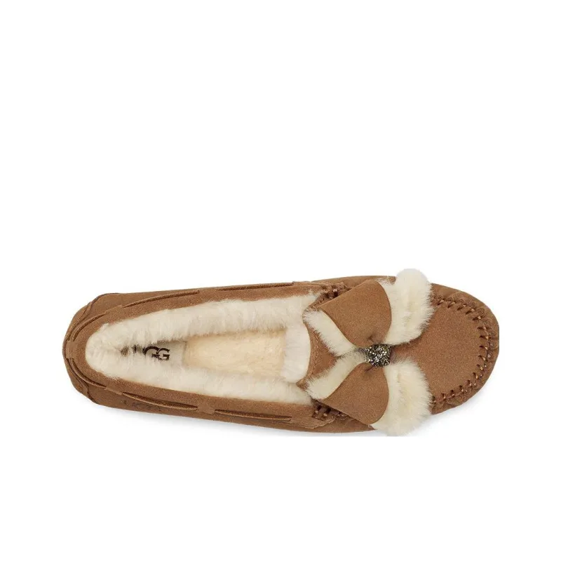 UGG Dakota Fur Bow 'Chestnut' Women's-2