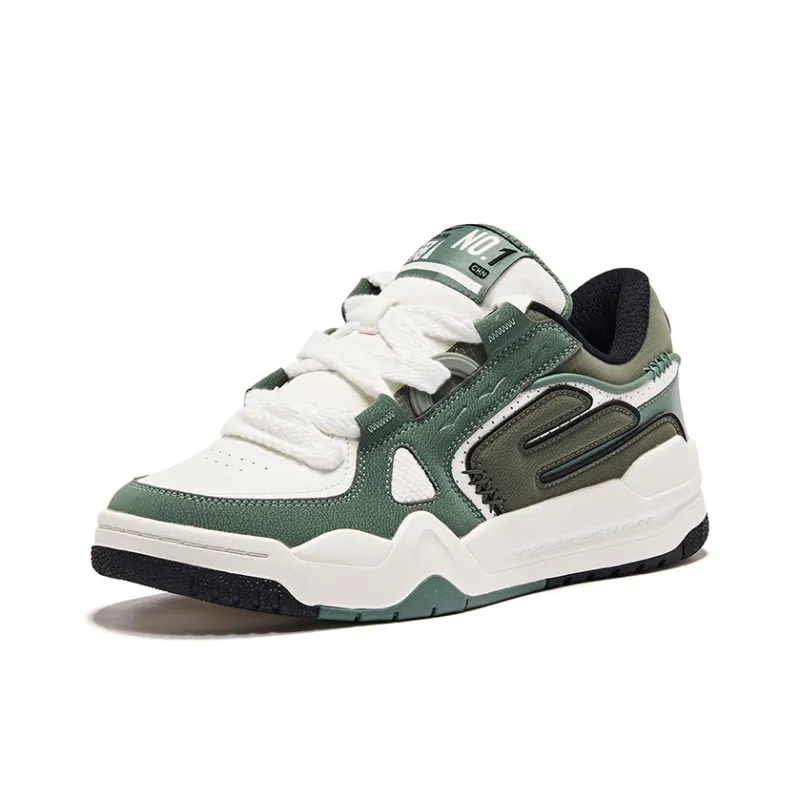 Erke Skateboard Shoes Men Low Top Microcrystal White Pine Frost Green-2