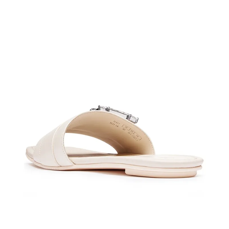 Stuart Weitzman/SW Odor Resistant Slide Slippers Women's White-4