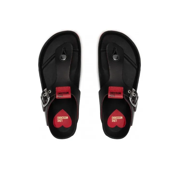 LOVE MOSCHINO Stylish Sandals Women's Black Red-3