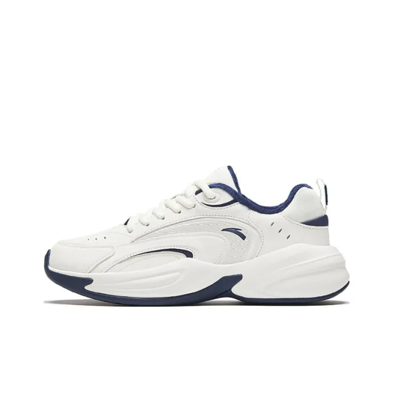 Anta ACE Abrasion Resistant Breathable Low Top Chunky Sneakers Women's White-0