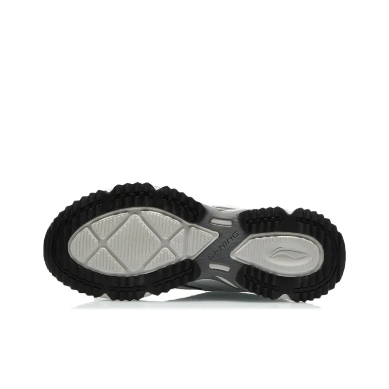 LiNing Shock Absorbing, Non Slip, Wear Resistant, Breathable And Lightweight Low Top Running Shoes Men's Gray White-4