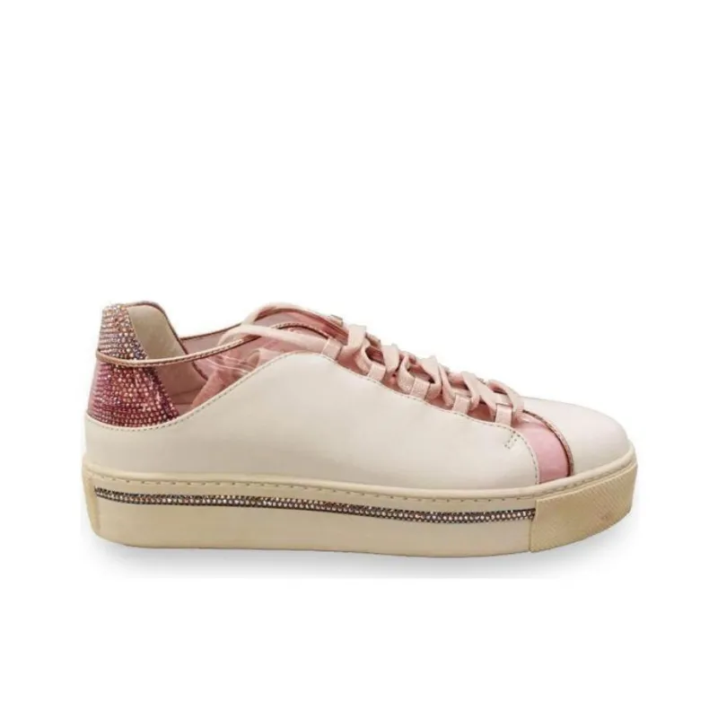 RENE CAOVILLA Skateboard Shoes Women's Pink White-1