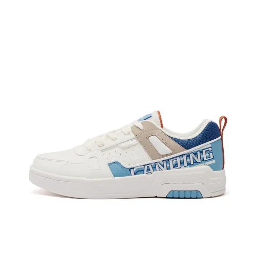 361° Slip-Resistant Low-Top Skateboard Shoes Men's White Blue