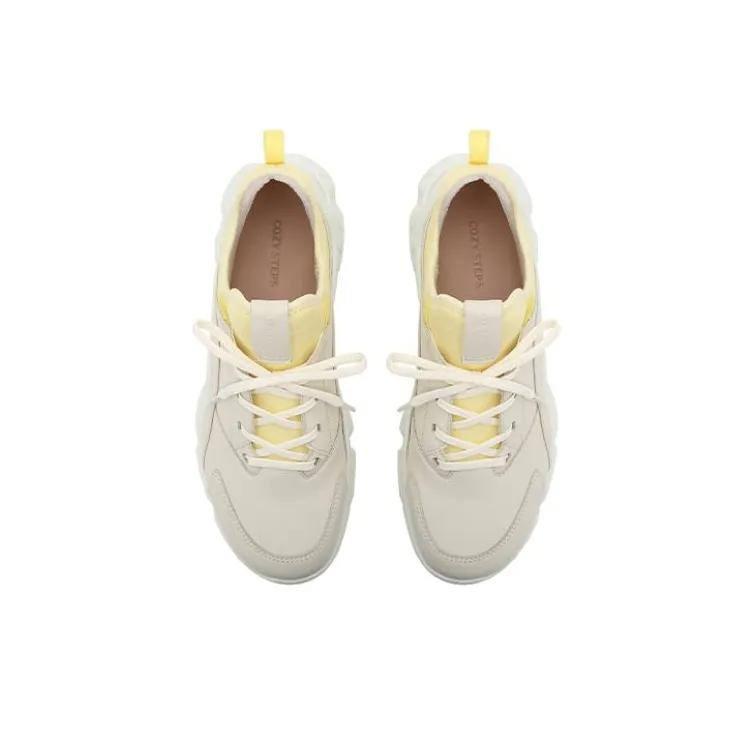 COZY STEPS Casual Shoes Women's Low Top White/Orange/Beige Yellow-6