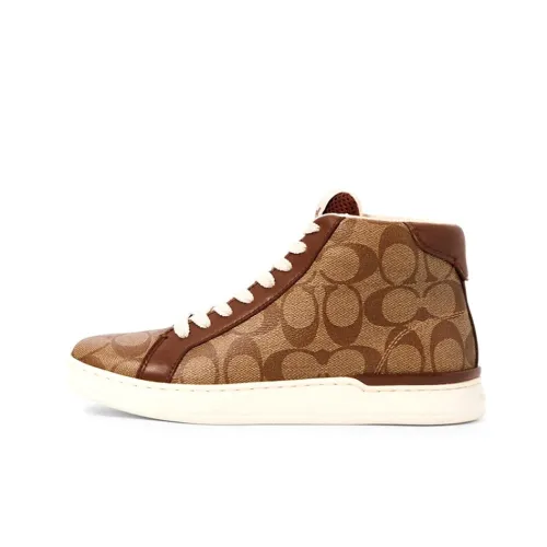 COACH Skateboard Shoes Men Mid-Top Brown