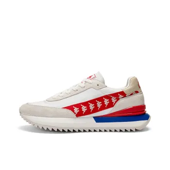 Kappa Cushioning, Slip Resistant, And Abrasion Resistant Low Top Casual Shoes Unisex White Red
